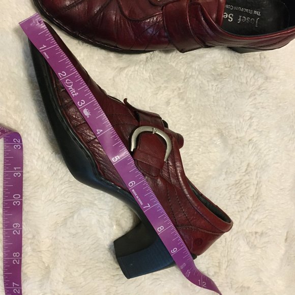 Josef Seibel Soft Burgundy Leather Whimsigoth Buckled Heels - Picture 14 of 16